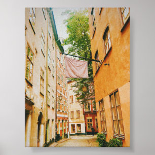 Historic old town, Gamla Stan, Stockholm, Sweden Poster