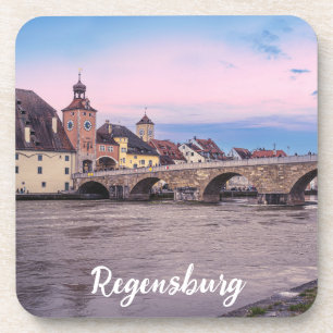Historic old town in Regensburg, Germany Coaster