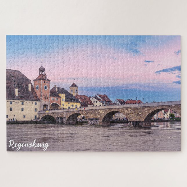 Historic old town in Regensburg, Germany Jigsaw Puzzle (Horizontal)