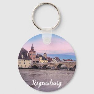 Historic old town in Regensburg, Germany Key Ring