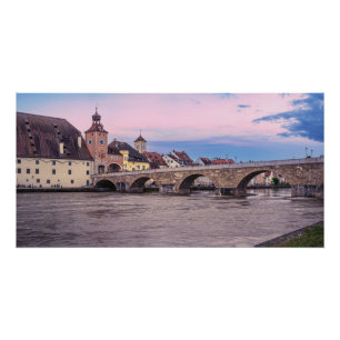 Historic old town in Regensburg, Germany Poster