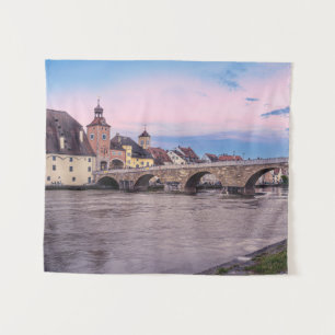 Historic old town in Regensburg, Germany Tapestry