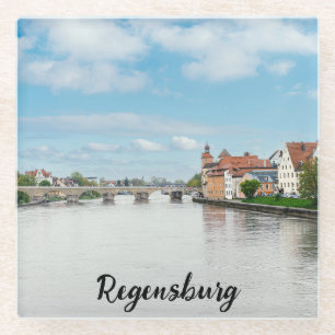 Historic old town of Regensburg, Germany Glass Coaster