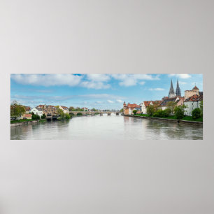 Historic old town of Regensburg, Germany Poster