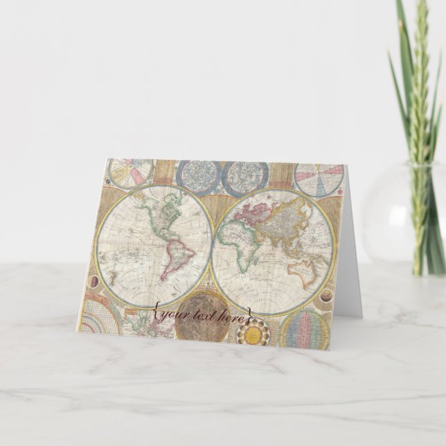 Historic Old World Map, 1794 - blank Card (Front)