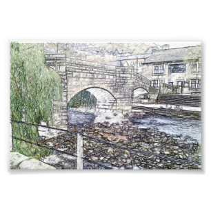 Historic Packhorse Bridge in Hebden Bridge Photo Print