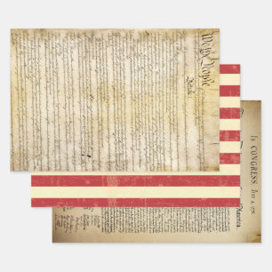 Historic Patriotic Bundle Wrapping Paper Sheet