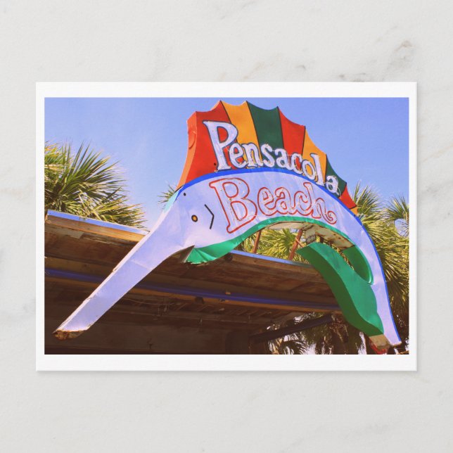 Historic Pensacola Beach Neon Sign Postcard (Front)
