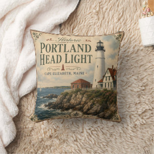 Historic Portland Head Light Cape Elizabeth Maine Cushion