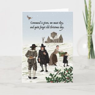 Historic Puritan Christmas Cancelled Holiday Card