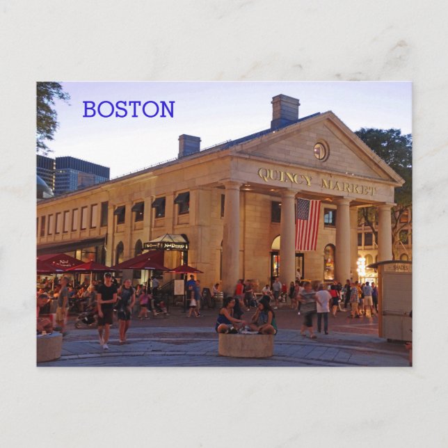 Historic Quincy Market Downtown Boston Postcard (Front)