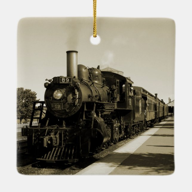 Historic Railroad Ceramic Ornament (Back)