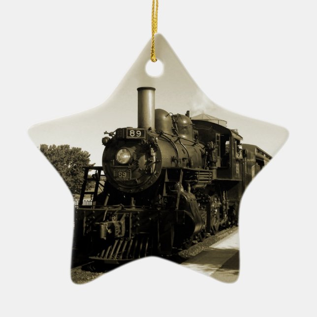 Historic Railroad Ceramic Ornament (Front)
