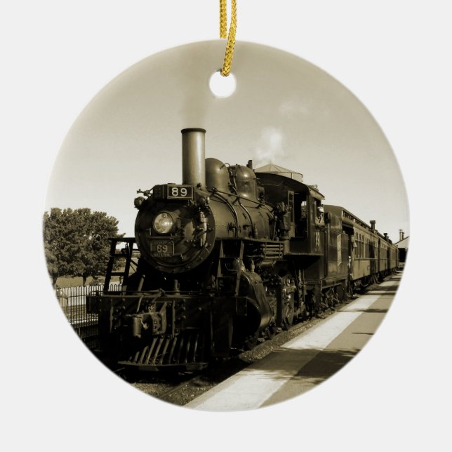 Historic Railroad Ceramic Tree Decoration (Front)