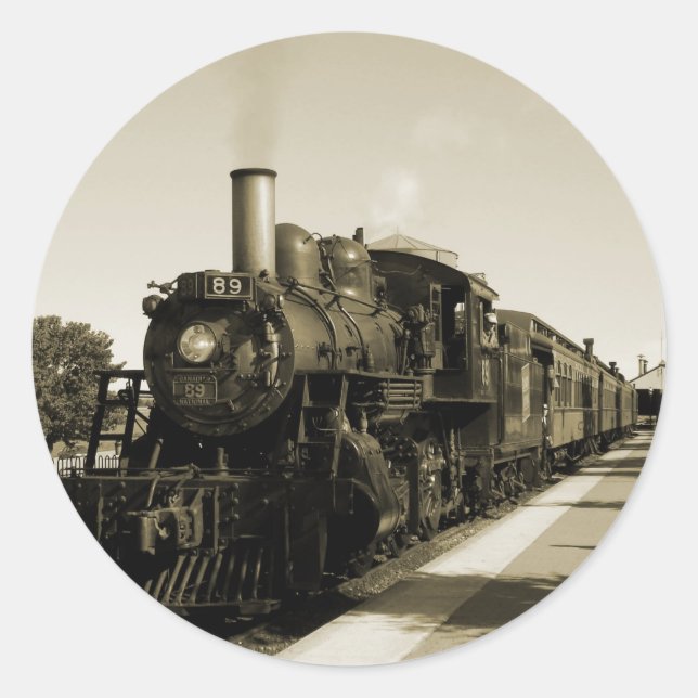 Historic Railroad Classic Round Sticker (Front)