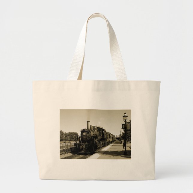 Historic Railroad Large Tote Bag (Front)