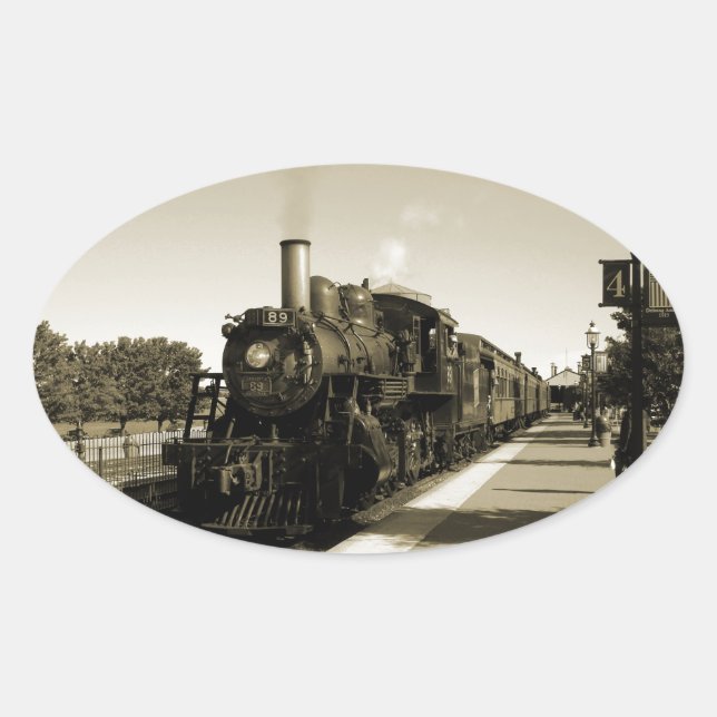 Historic Railroad Oval Sticker (Front)
