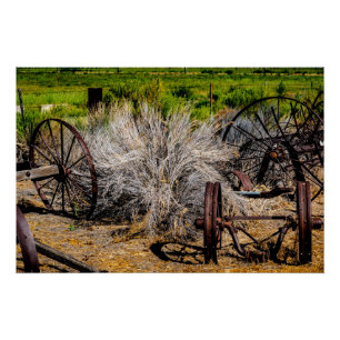 Historic Ranch Wheels Glossy Poster