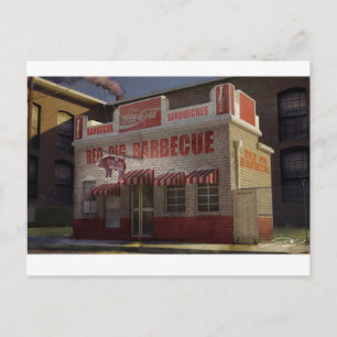 Historic Red Pig BBQ in Concord NC Postcard