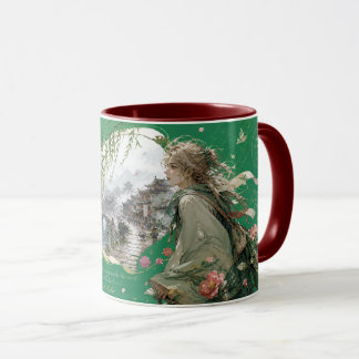 historic riverside town. mug