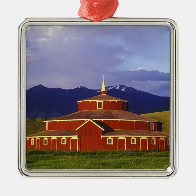 Historic Round Barn at Twin Bridges Montana Metal Ornament (Front)