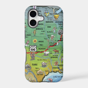 Historic Route 66 Cartoon Map