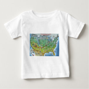 Historic Route 66 Cartoon Map Baby T-Shirt