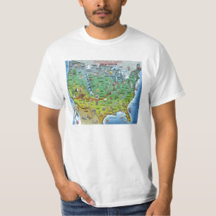Historic Route 66 Cartoon Map T-Shirt