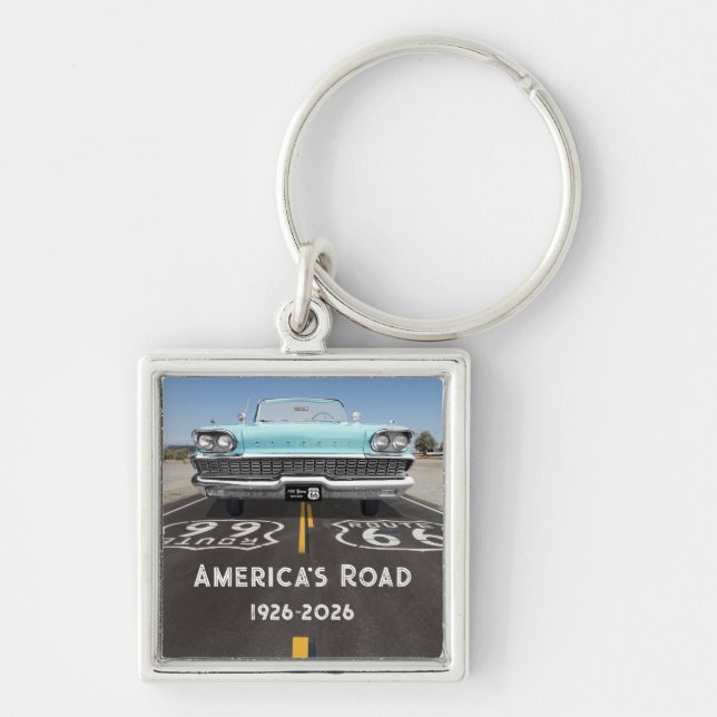 Historic Route 66 Centennial Key Ring (Front)