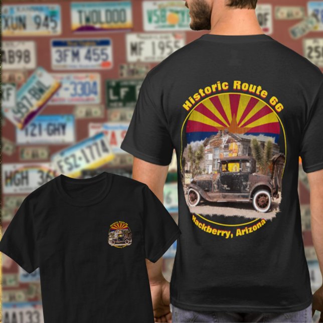 Historic Route 66 Hackberry, Arizona Front Back T-Shirt (Creator Uploaded)