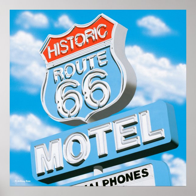 Historic Route 66 Motel Poster (Front)