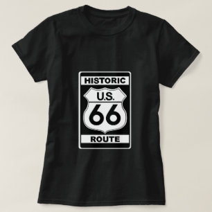 Historic Route 66 T-shirt Ladies Black