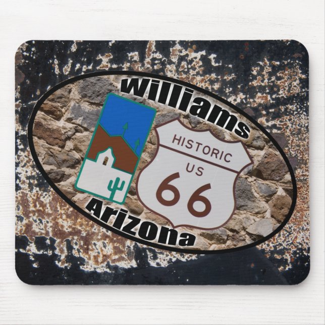 Historic Route 66 ~ Williams, Arizona Mouse Pad (Front)