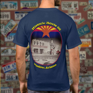 Historic Route 66 Winslow Arizona Back  T-Shirt