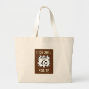 Historic Route US Highway Route 40 (California) Large Tote Bag