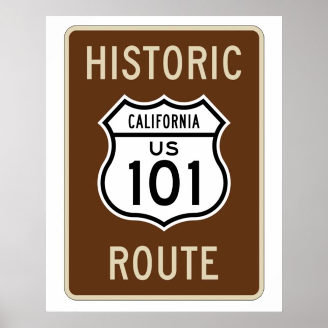 Historic Route US Route 101 (California) Sign (Front)