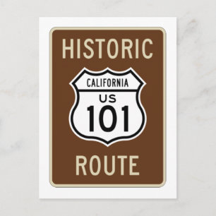 Historic Route US Route 101 (California) Sign Postcard