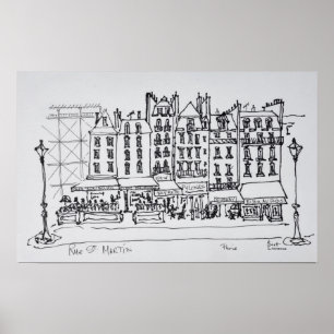Historic Rue St. Martin, Paris, France Poster