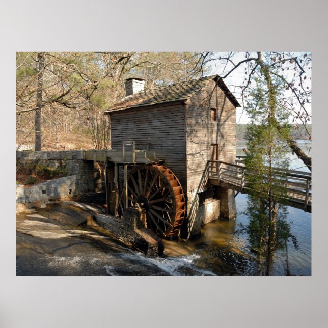 Historic rustic grist mill poster (Front)