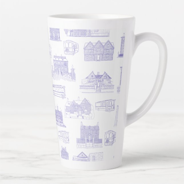 Historic Salem Toile Latte Mug (Right)