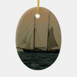 Historic Schooner Ceramic Tree Decoration
