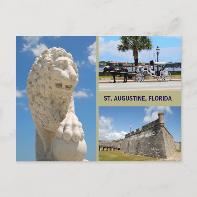 Historic St. Augustine, Florida Holiday Postcard (Front)