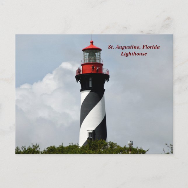 Historic St. Augustine, Florida lighthouse Holiday Postcard (Front)