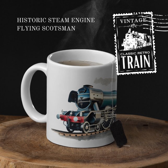 Historic Steam Engine Flying Scotsman Two-Tone Coffee Mug (Historic Steam Engine Flying Scotsman cover from The Beekeeper Store)