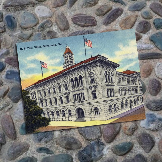 Historic US Post Office Building Savannah GA Postcard (Creator Uploaded)