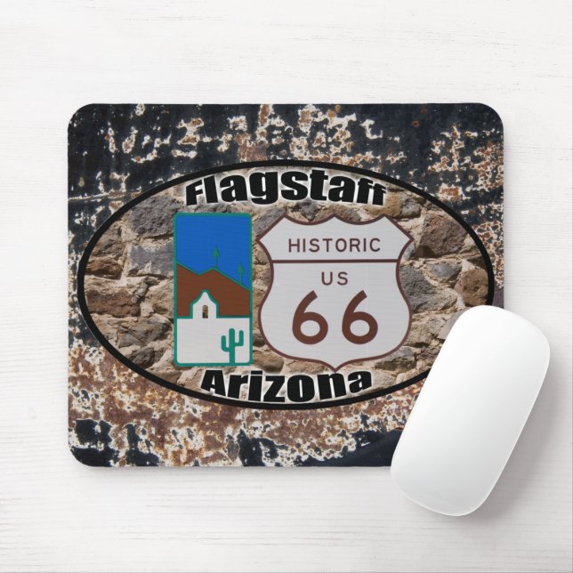 Historic US Route 66 Flagstaff Arizona Mouse Pad (With Mouse)