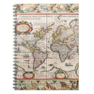 Historic World Map Borders Notebook
