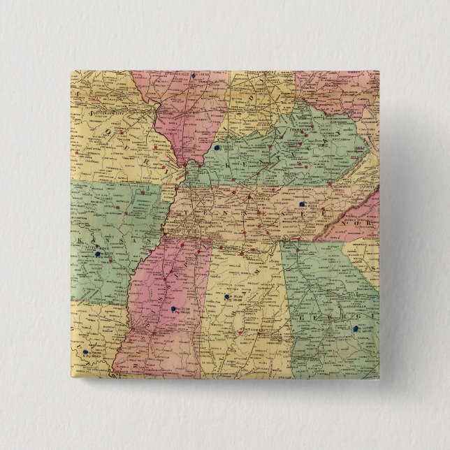 Historical and Military Map of the US 15 Cm Square Badge (Front)