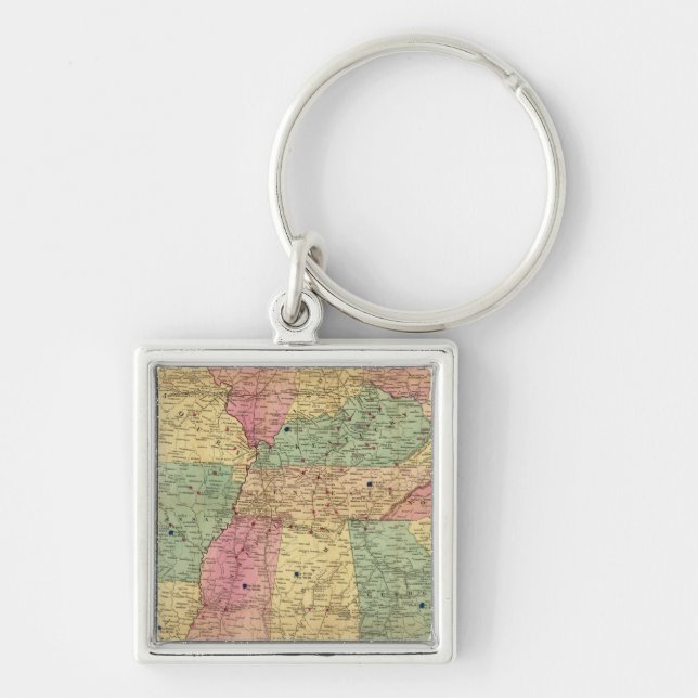 Historical and Military Map of the US Key Ring (Front)