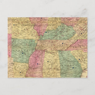 Historical and Military Map of the US Postcard